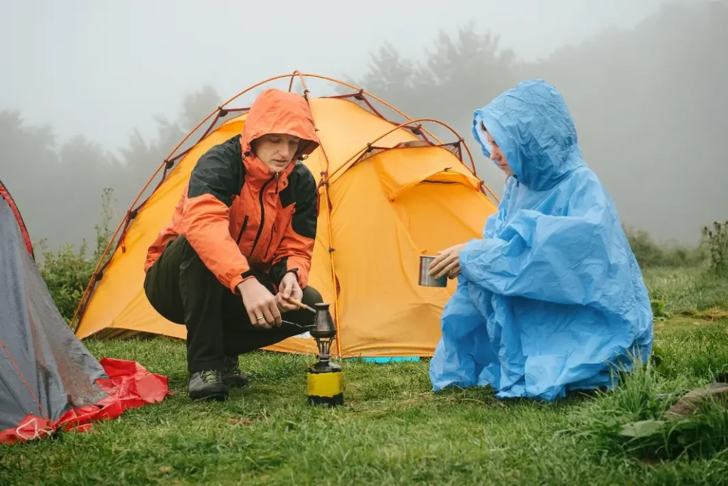 Wet weather camping